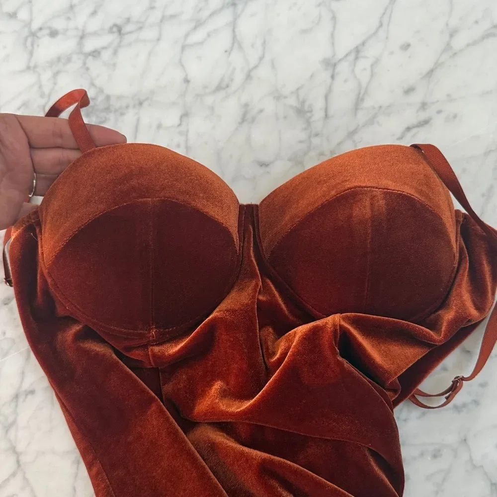 Entry Corset Velvet Sexy Mini Dress Size Large